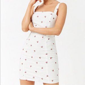 Forever 21 White Mini Dress with Red Print